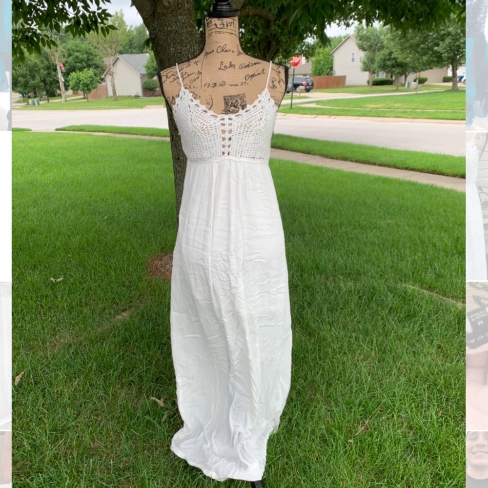 White crochet dress